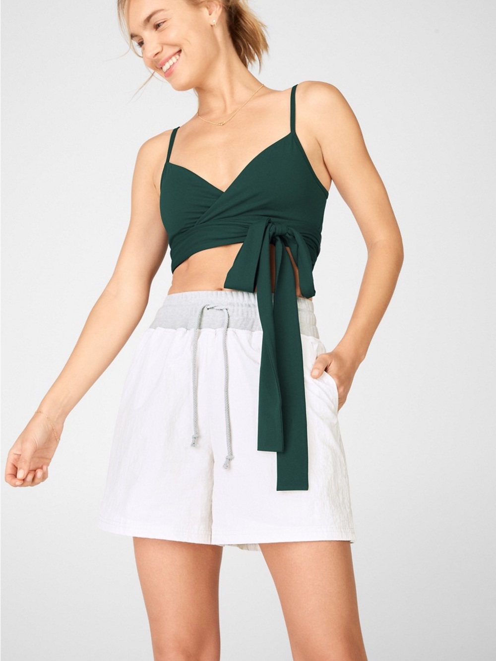 Fabletics Green Wrap Sports Bra Size M New